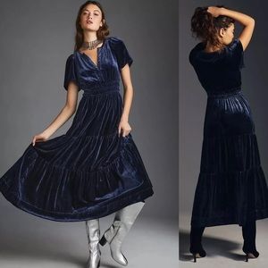 Anthropologie XXS Somerset Maxi Velvet Dress